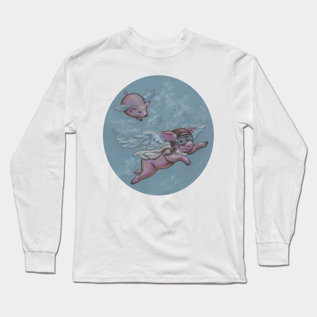 When Pigs Fly (they have ALL the fun!) Long Sleeve T-Shirt by justteejay